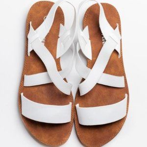 Faux Leather White Sandal
